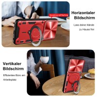 Outdoor Panzer Hülle für ZTE Blade A55 / A35 Handyhülle mit Slide Kameraschutz Ringhalter Bumper in Rot