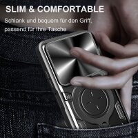 Outdoor Panzer Hülle für ZTE Blade A55 / A35 Handyhülle mit Slide Kameraschutz Ringhalter Bumper in Schwarz