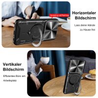 Outdoor Panzer Hülle für ZTE Blade A55 / A35 Handyhülle mit Slide Kameraschutz Ringhalter Bumper in Schwarz