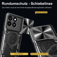 Outdoor Panzer Hülle für ZTE Blade A55 / A35 Handyhülle mit Slide Kameraschutz Ringhalter Bumper in Schwarz