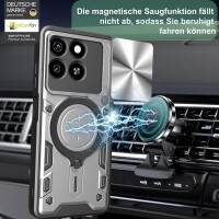 Outdoor Panzer Hülle für ZTE Blade A55 / A35 Handyhülle mit Slide Kameraschutz Ringhalter Bumper in Silber