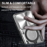 Outdoor Panzer Hülle für ZTE Blade A55 / A35 Handyhülle mit Slide Kameraschutz Ringhalter Bumper in Silber