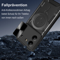Outdoor Panzer Hülle für ZTE Blade A34 / A54 Handyhülle mit Slide Kameraschutz Ringhalter Bumper in Schwarz