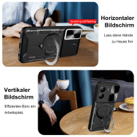 Outdoor Panzer Hülle für ZTE Blade A34 / A54 Handyhülle mit Slide Kameraschutz Ringhalter Bumper in Schwarz