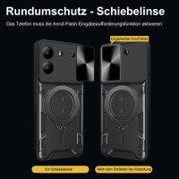 Outdoor Panzer Hülle für ZTE Blade A34 / A54 Handyhülle mit Slide Kameraschutz Ringhalter Bumper in Schwarz