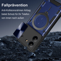 Outdoor Panzer Hülle für ZTE Blade A34 / A54 Handyhülle mit Slide Kameraschutz Ringhalter Bumper in Blau