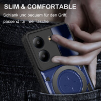 Outdoor Panzer Hülle für ZTE Blade A34 / A54 Handyhülle mit Slide Kameraschutz Ringhalter Bumper in Blau