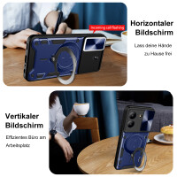 Outdoor Panzer Hülle für ZTE Blade A34 / A54 Handyhülle mit Slide Kameraschutz Ringhalter Bumper in Blau