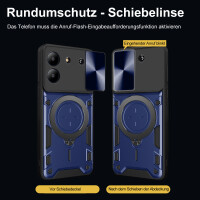 Outdoor Panzer Hülle für ZTE Blade A34 / A54 Handyhülle mit Slide Kameraschutz Ringhalter Bumper in Blau