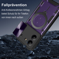 Outdoor Panzer Hülle für ZTE Blade A34 / A54 Handyhülle mit Slide Kameraschutz Ringhalter Bumper in Lila