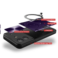 Outdoor Panzer Hülle für ZTE Blade A34 / A54 Handyhülle mit Slide Kameraschutz Ringhalter Bumper in Lila