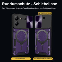 Outdoor Panzer Hülle für ZTE Blade A34 / A54 Handyhülle mit Slide Kameraschutz Ringhalter Bumper in Lila