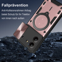 Outdoor Panzer Hülle für ZTE Blade A34 / A54 Handyhülle mit Slide Kameraschutz Ringhalter Bumper in Rosegold