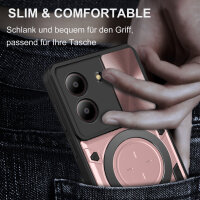 Outdoor Panzer Hülle für ZTE Blade A34 / A54 Handyhülle mit Slide Kameraschutz Ringhalter Bumper in Rosegold