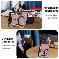 Outdoor Panzer Hülle für ZTE Blade A34 / A54 Handyhülle mit Slide Kameraschutz Ringhalter Bumper in Rosegold