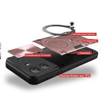 Outdoor Panzer Hülle für ZTE Blade A34 / A54 Handyhülle mit Slide Kameraschutz Ringhalter Bumper in Rosegold