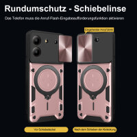 Outdoor Panzer Hülle für ZTE Blade A34 / A54 Handyhülle mit Slide Kameraschutz Ringhalter Bumper in Rosegold