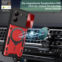 Outdoor Panzer Hülle für ZTE Blade A34 / A54 Handyhülle mit Slide Kameraschutz Ringhalter Bumper in Rot