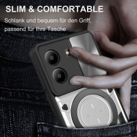 Outdoor Panzer Hülle für ZTE Blade A34 / A54 Handyhülle mit Slide Kameraschutz Ringhalter Bumper in Silber