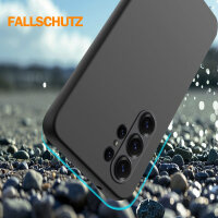 Hülle für Samsung Galaxy S25 Ultra Handyhülle Back Cover Silikon Case Bumper in Schwarz