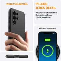 Hülle für Samsung Galaxy S25 Ultra Handyhülle Back Cover Silikon Case Bumper in Schwarz