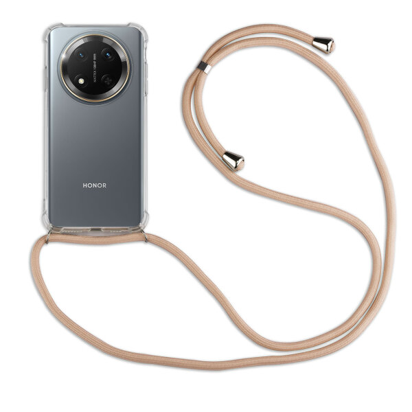 Handykette für Honor Magic 7 Lite Hülle mit Band Case Handyhülle mit Kette in Beige / Braun