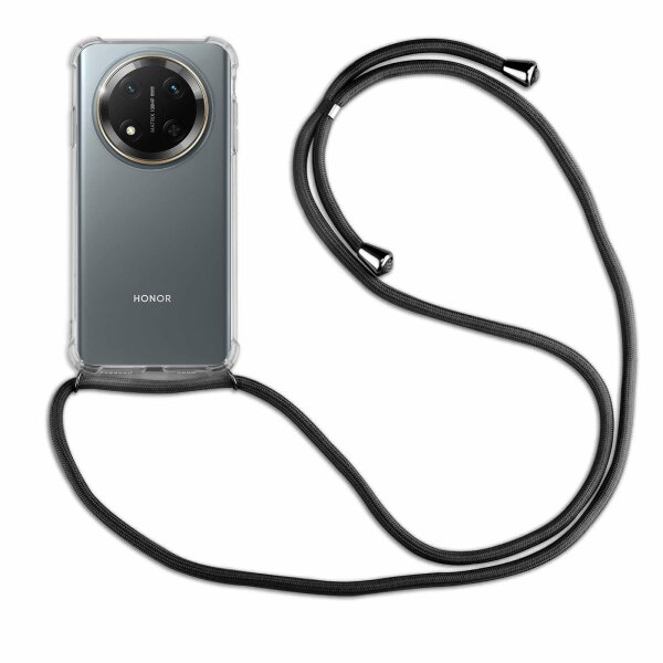Handykette für Honor Magic 7 Lite Hülle mit Band Case Handyhülle mit Kette in Schwarz