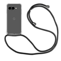 Handykette für Google Pixel 9A Serie Handyhülle mit Band Hülle Kordel Bumper in Schwarz