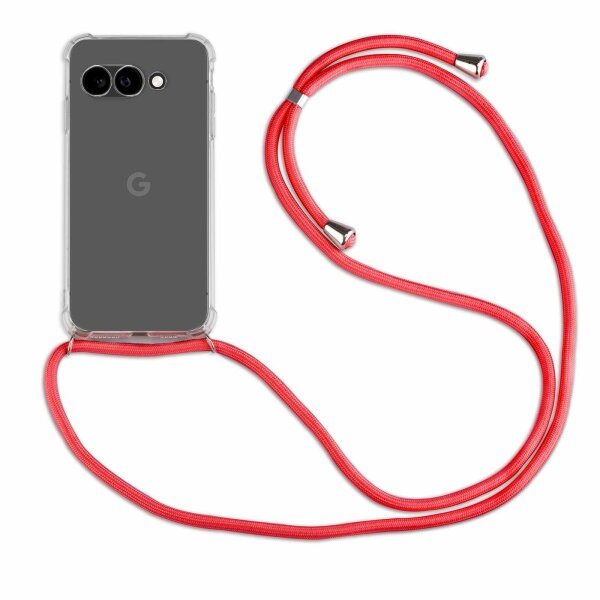 Handykette für Google Pixel 9A Serie Handyhülle mit Band Hülle Kordel Bumper in Rot