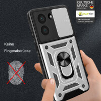 Outdoor Panzer Hülle für Xiaomi Redmi A5 Handyhülle mit Kameraschutz Ringhalter Case in Silber