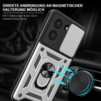 Outdoor Panzer Hülle für Xiaomi Redmi A5 Handyhülle mit Kameraschutz Ringhalter Case in Silber