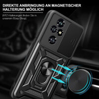 Outdoor Panzer Hülle für Honor 200 Pro Handyhülle mit Slide Kameraschutz Ringhalter in Schwarz