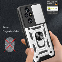Outdoor Panzer Hülle für Honor 200 Pro Handyhülle mit Slide Kameraschutz Ringhalter in Silber