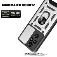 Outdoor Panzer Hülle für Honor 200 Pro Handyhülle mit Slide Kameraschutz Ringhalter in Silber