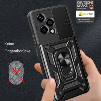 Outdoor Panzer Hülle für Honor 200 Lite Handyhülle mit Slide Kameraschutz Ringhalter in Schwarz