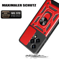 Outdoor Panzer Hülle für Honor 200 Lite Handyhülle mit Slide Kameraschutz Ringhalter in Rot