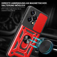 Outdoor Panzer Hülle für Honor 200 Lite Handyhülle mit Slide Kameraschutz Ringhalter in Rot