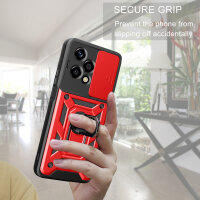 Outdoor Panzer Hülle für Honor 200 Lite Handyhülle mit Slide Kameraschutz Ringhalter in Rot