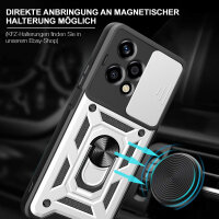 Outdoor Panzer Hülle für Honor 200 Lite Handyhülle mit Slide Kameraschutz Ringhalter in Silber