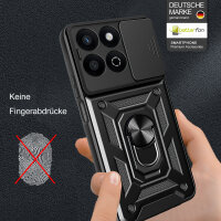 Outdoor Panzer Hülle für Honor 200 Smart Handyhülle mit Slide Kameraschutz Ringhalter in Schwarz