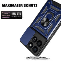 Outdoor Panzer Hülle für Honor 200 Smart Handyhülle mit Slide Kameraschutz Ringhalter in Blau