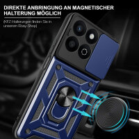 Outdoor Panzer Hülle für Honor 200 Smart Handyhülle mit Slide Kameraschutz Ringhalter in Blau