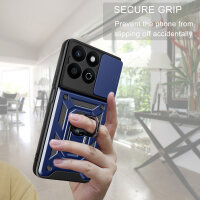 Outdoor Panzer Hülle für Honor 200 Smart Handyhülle mit Slide Kameraschutz Ringhalter in Blau