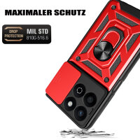 Outdoor Panzer Hülle für Honor 200 Smart Handyhülle mit Slide Kameraschutz Ringhalter in Rot