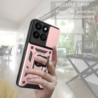 Outdoor Panzer Hülle für Honor 200 Smart Handyhülle mit Slide Kameraschutz Ringhalter in Rosegold