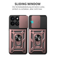Outdoor Panzer Hülle für Honor 200 Smart Handyhülle mit Slide Kameraschutz Ringhalter in Rosegold