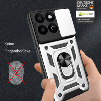 Outdoor Panzer Hülle für Honor 200 Smart Handyhülle mit Slide Kameraschutz Ringhalter in Silber