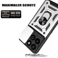 Outdoor Panzer Hülle für Honor 200 Smart Handyhülle mit Slide Kameraschutz Ringhalter in Silber