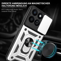 Outdoor Panzer Hülle für Honor 200 Smart Handyhülle mit Slide Kameraschutz Ringhalter in Silber
