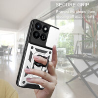 Outdoor Panzer Hülle für Honor 200 Smart Handyhülle mit Slide Kameraschutz Ringhalter in Silber